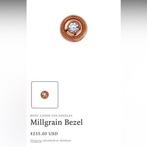 BVLA Rose Gold Round Millgrain Bezel End - Please read description